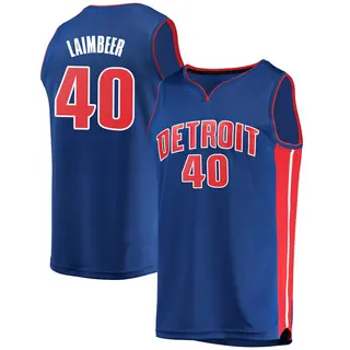 Detroit Pistons Men's Bill Laimbeer Blue Fast Break Jersey - Icon Edition