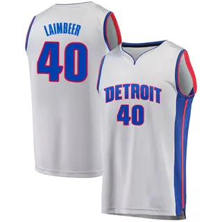 Detroit Pistons Men's Bill Laimbeer Gray Fast Break Alternate Jersey - Statement Edition