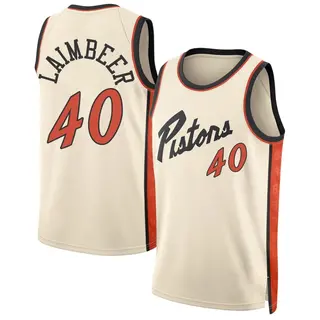 Detroit Pistons Men's Bill Laimbeer Swingman Tan 2024/25 City Edition Jersey