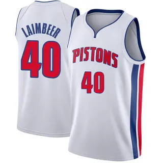 Detroit Pistons Men's Bill Laimbeer White Swingman Jersey - Association Edition