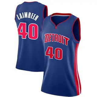 Detroit Pistons Women's Bill Laimbeer Blue Swingman Jersey - Icon Edition