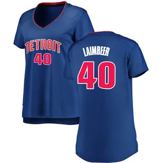 Detroit Pistons Women's Bill Laimbeer Royal Fast Break Jersey - Icon Edition