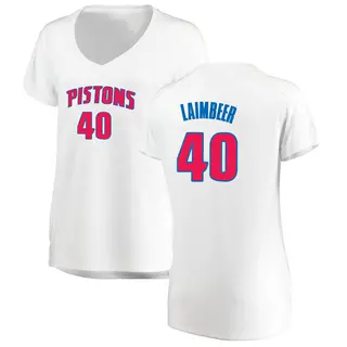 Detroit Pistons Women's Bill Laimbeer White Fast Break Jersey - Association Edition