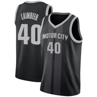 Detroit Pistons Youth Bill Laimbeer Black Swingman 2018/19 Jersey - City Edition